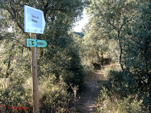 Sendero a las Tetas de Viana y señales indicativas