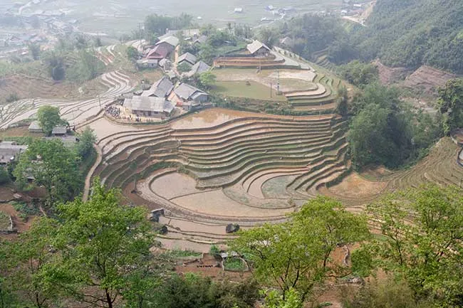 Circuito por Vietnam del norte. Hanoi, Sapa, Ninh Binh, Ha long 56 Terrazas vistas desde el comienzo del camino